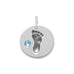 Baby Footprint and Blue Crystal Charm