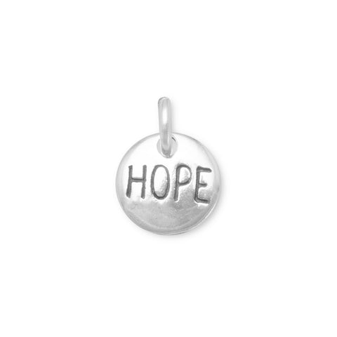 Oxidized Round "Hope" Charm