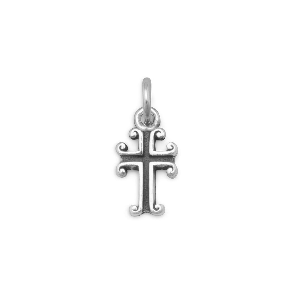 Small Oxidized Cross Charm