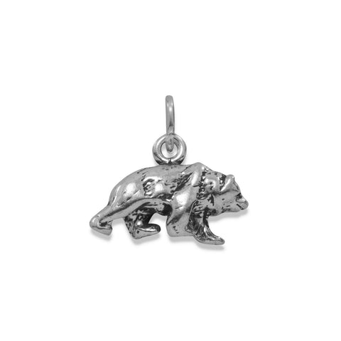 Oxidized 3D Bear Charm