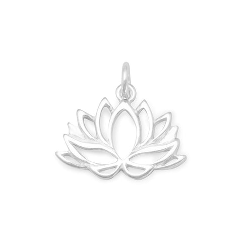 Polished Cutout Lotus Flower Charm