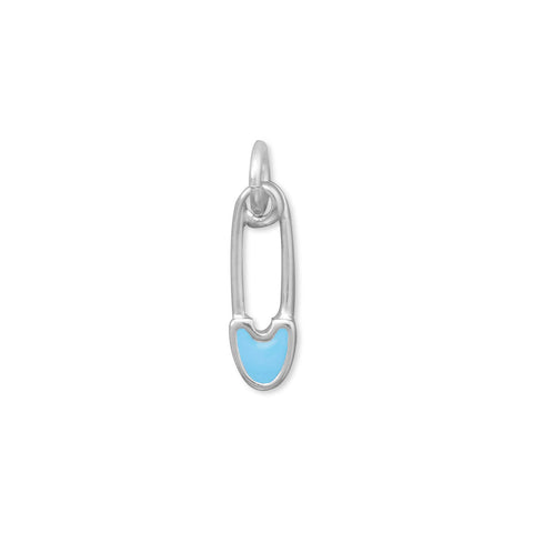 Blue Safety Pin Charm