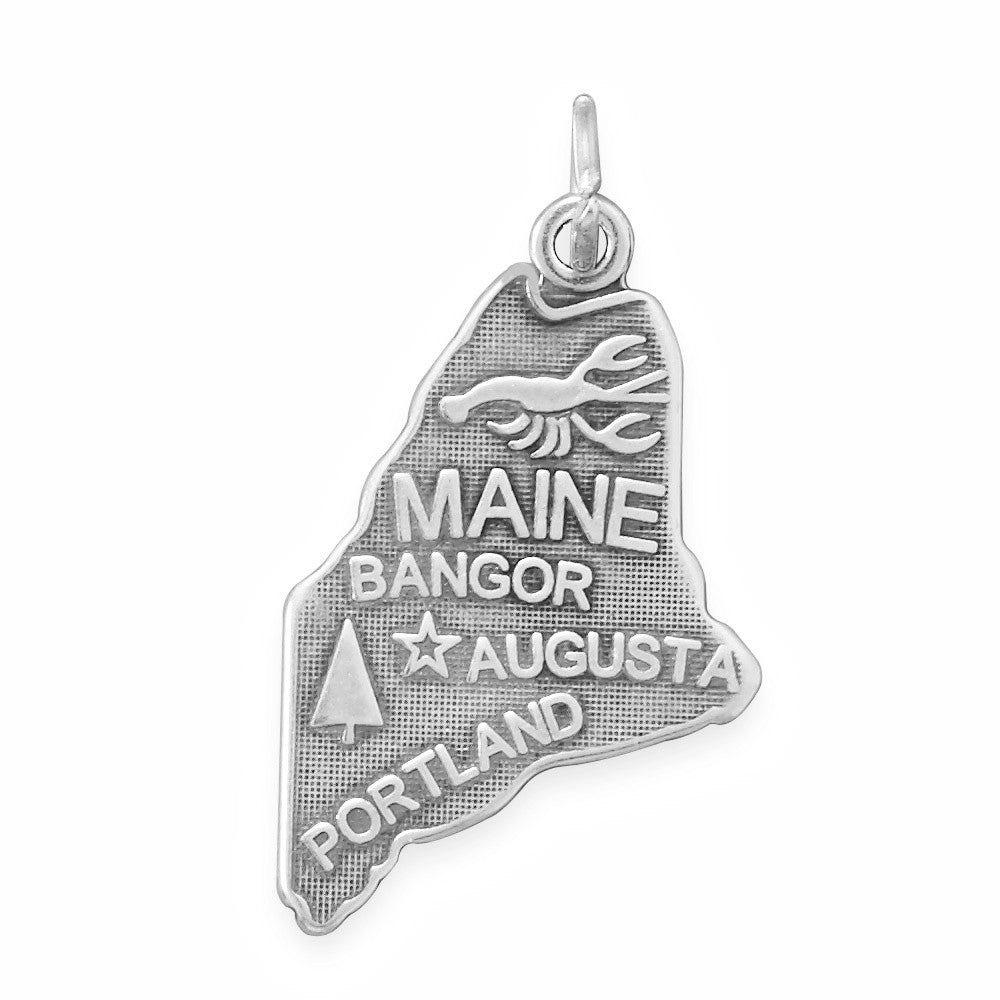 Oxidized Maine State Charm