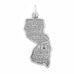 Oxidized New Jersey State Charm