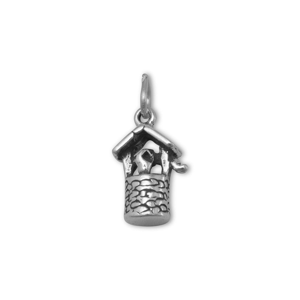 Oxidized 3D Wishing Well Charm