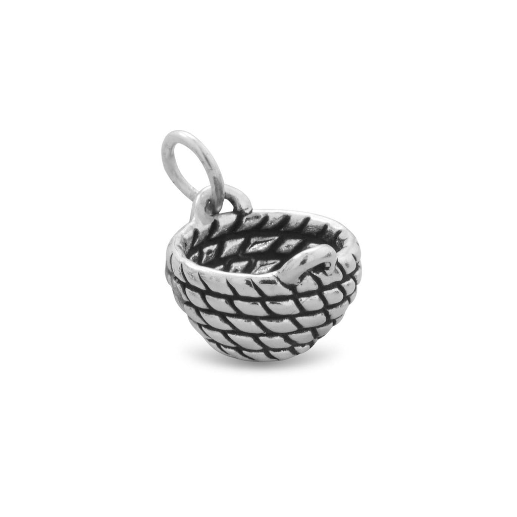 Oxidized 3D Woven Basket Charm