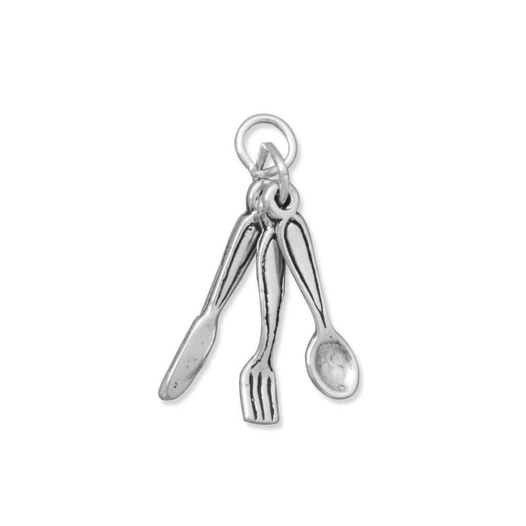 Oxidized 3D Cutlery Charm