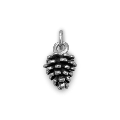 Oxidized 3D Pine Cone Charm