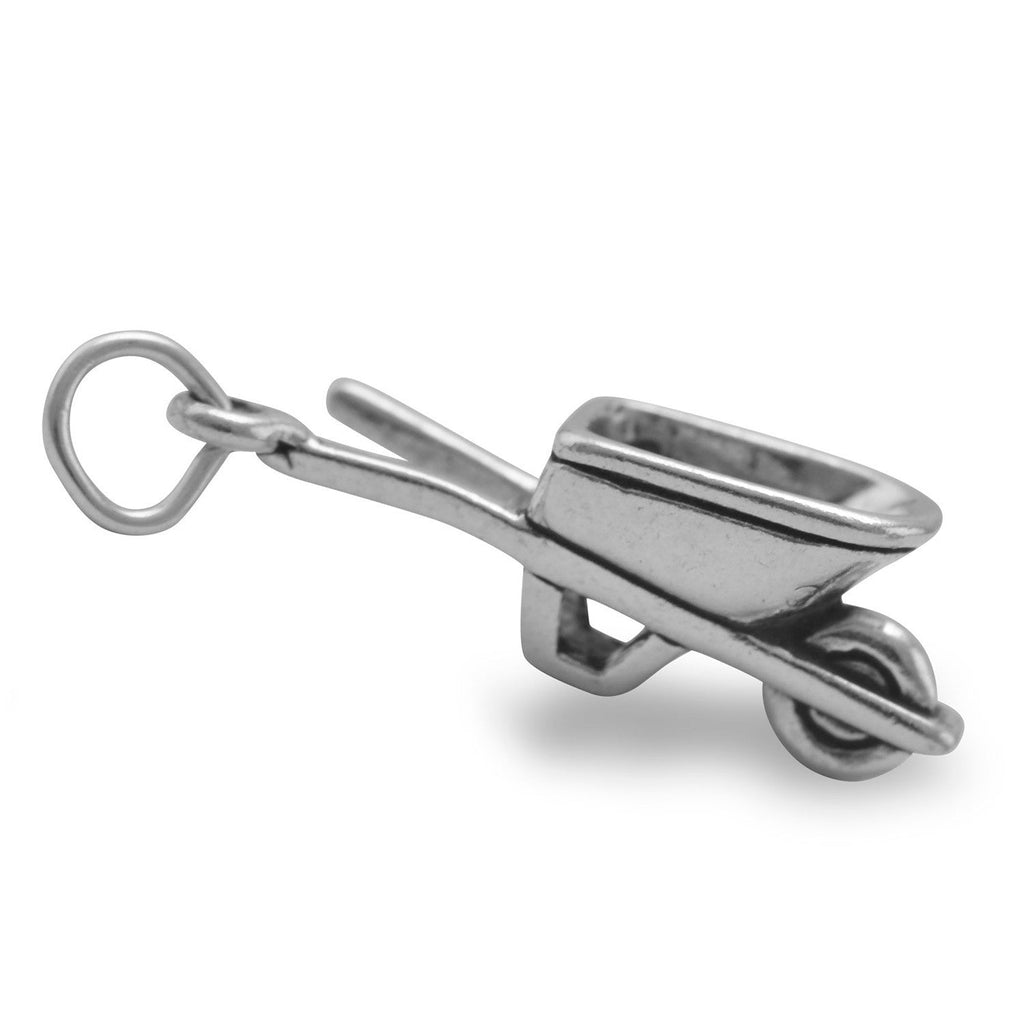 Oxidized 3D Wheelbarrow Charm