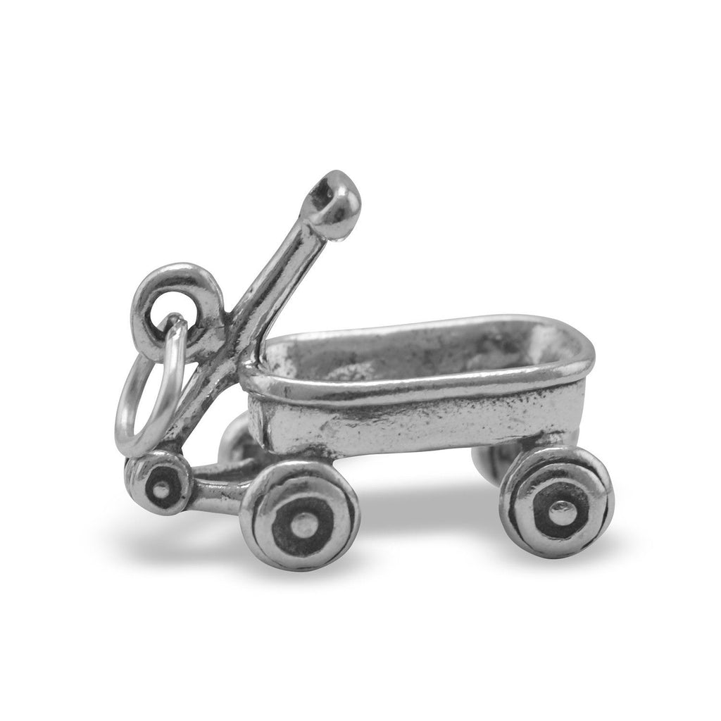 Oxidized 3D Wagon Charm