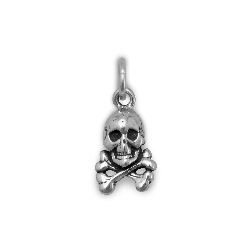 Oxidized Skull and Crossbones Charm