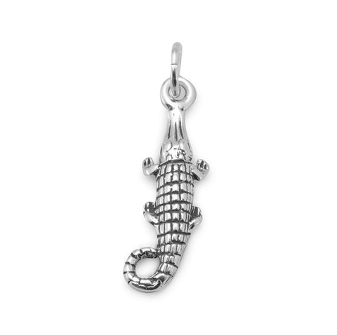 Oxidized 3D Alligator Charm