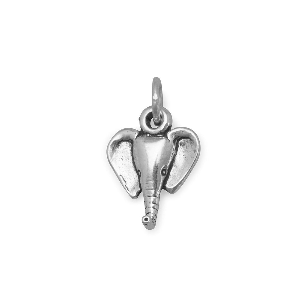 Oxidized Elephant Head Charm