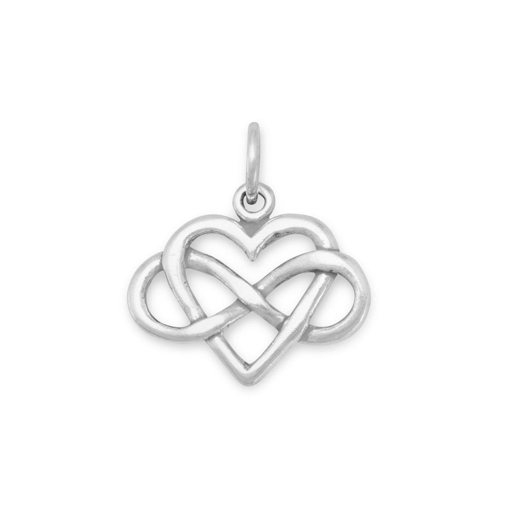 Oxidized Infinity Heart Charm