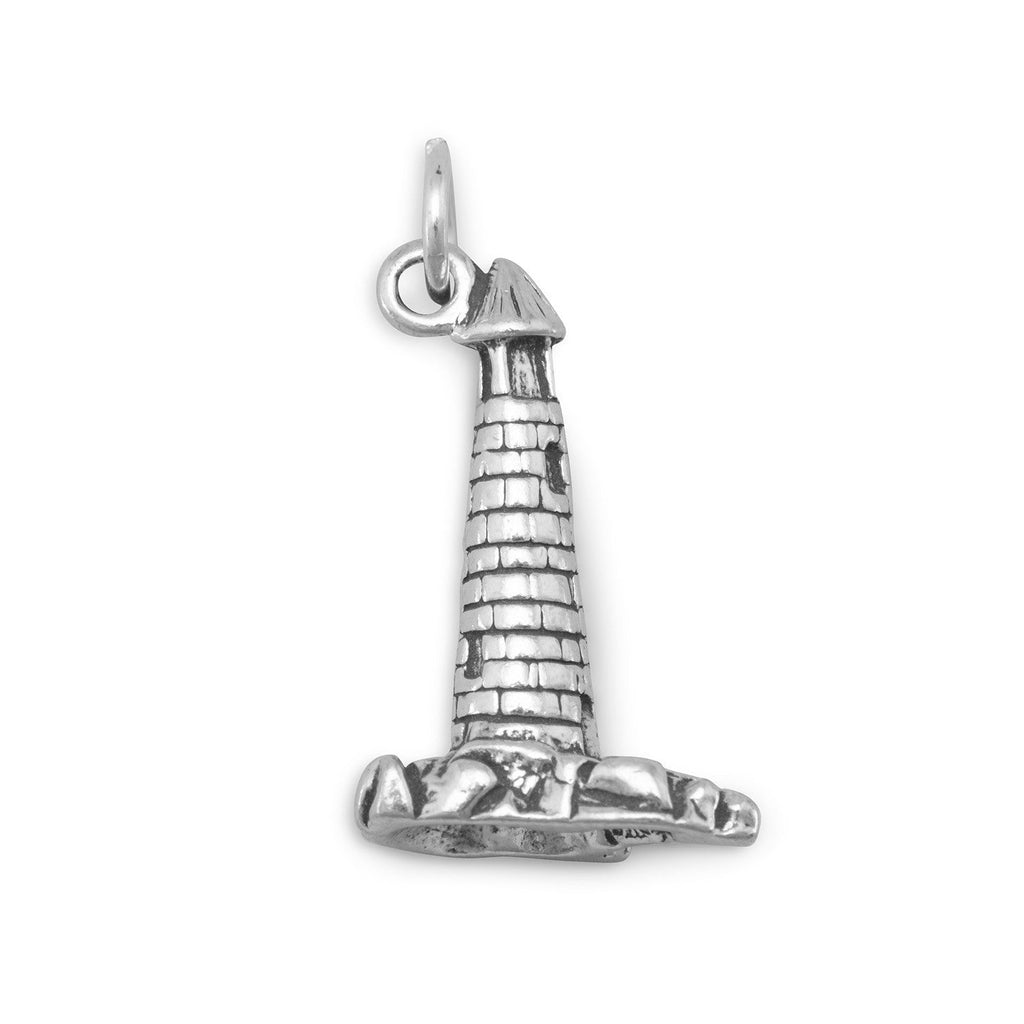 Oxidized 3D Lighthouse Charm