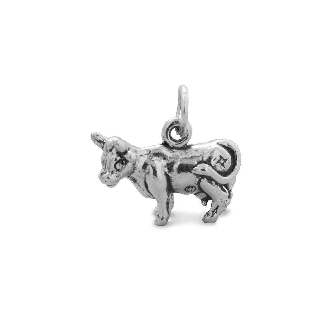 Oxidized 3D Cow Charm