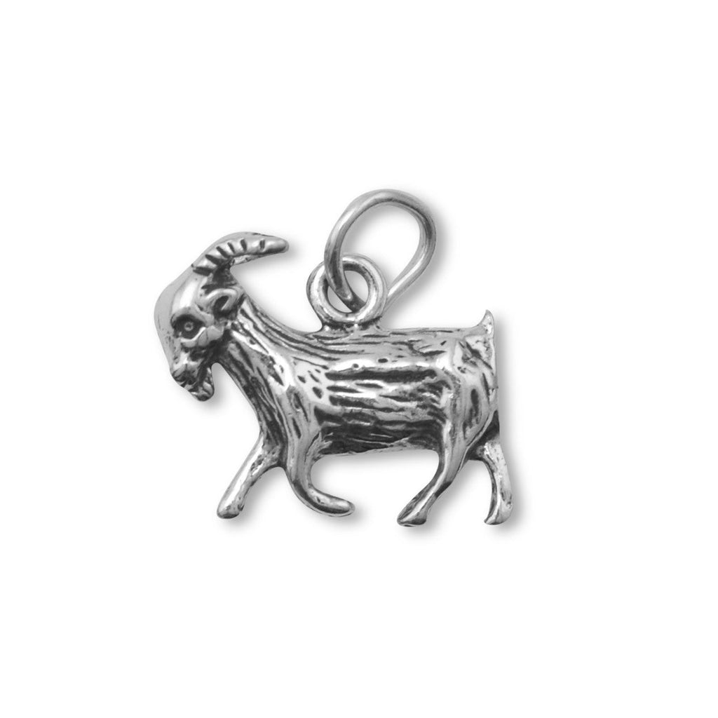 Oxidized 3D Goat Charm