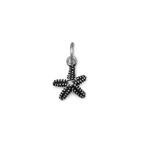 Oxidized CZ Starfish Charm