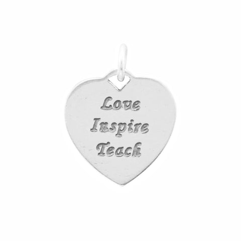 Oxidized Love, Inspire, Teach Heart Charm