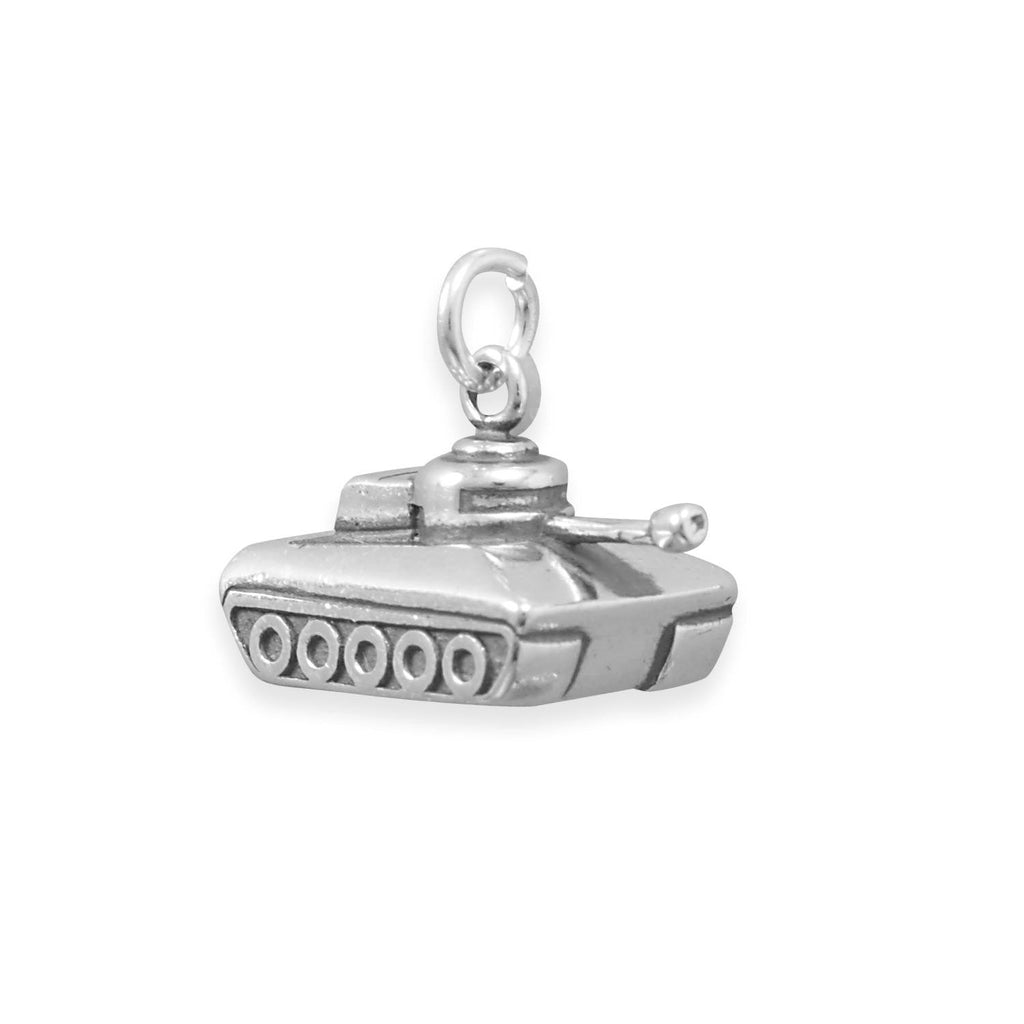 Oxidized 3D Military Tank Charm