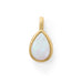 14 Karat Gold Plated Textured Pear Pendant with Synthetic Opal