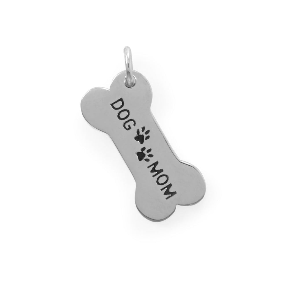 Rhodium Plated "Dog Mom" Charm