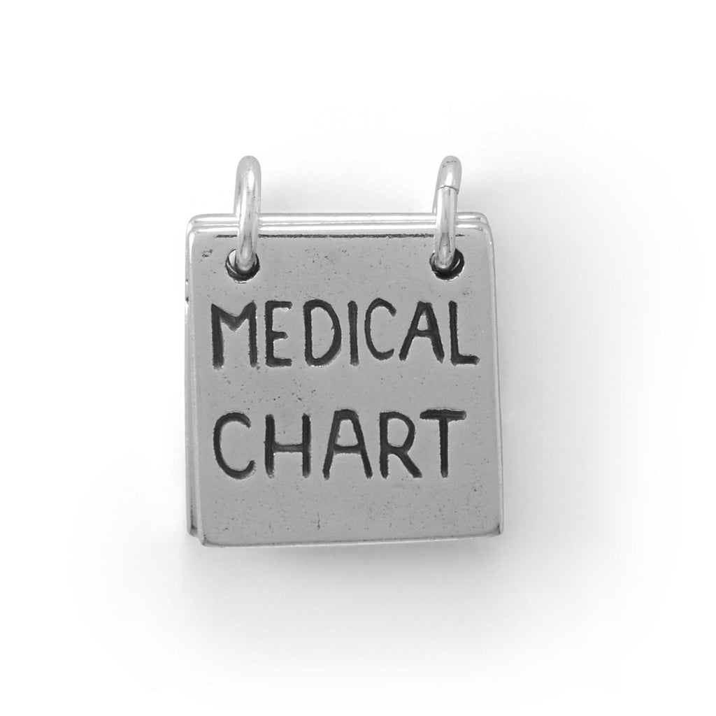 Oxidized Movable Medical Chart Charm