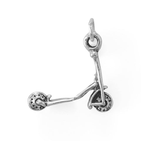 Zooming By! Oxidized 3D Push Scooter Charm