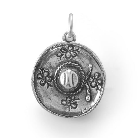 Fiesta! Oxidized 3D Floral Sombrero Charm