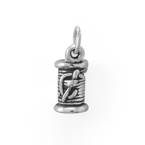 A Stitch in Time! Oxidized 3D Needle and Thread Charm