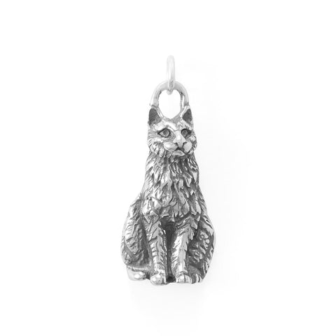 Oxidized Purr-ecious Cat Charm