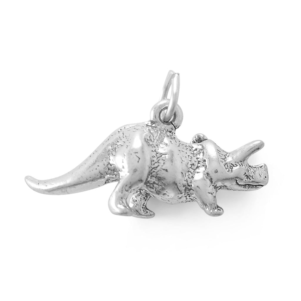 Oxidized 3D Triceratops Charm