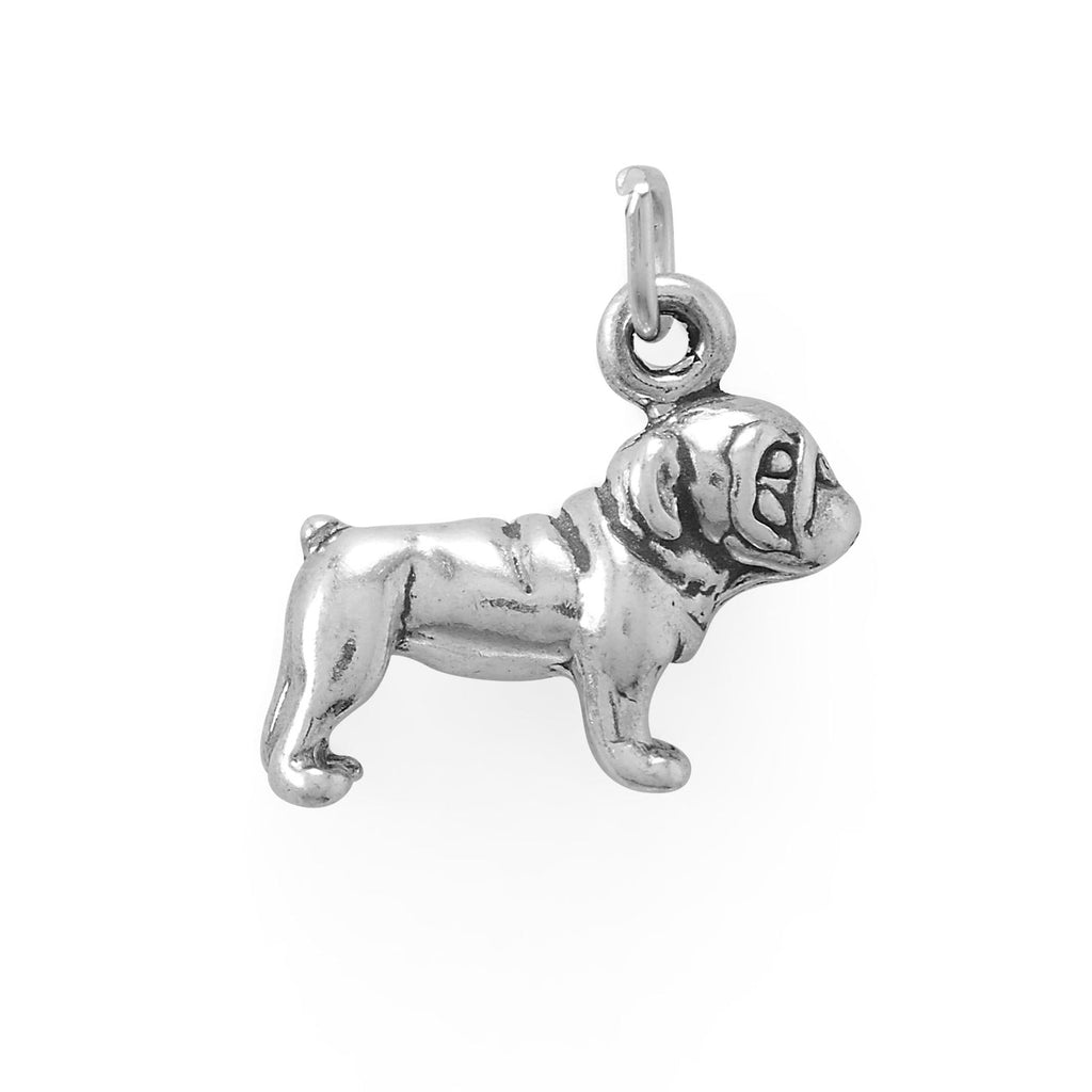 Paw-sitively Adorable! Oxidized 3D Bulldog Charm