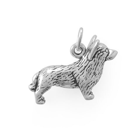 Short & Sweet! Oxidized 3D Corgi Charm