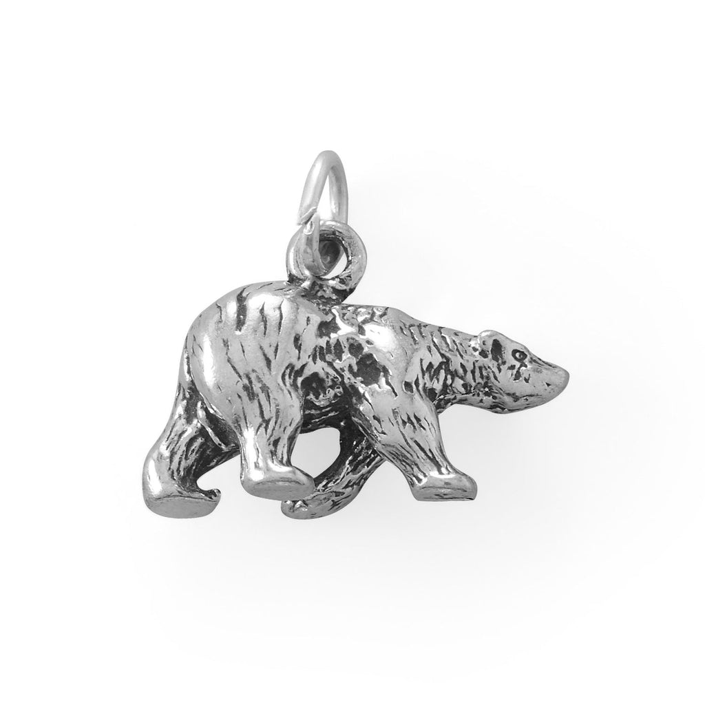 Oxidized 3D Polar Bear Charm