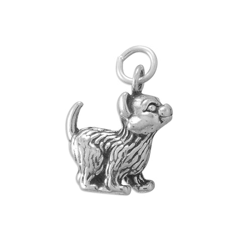 Oxidized 3D Sweet Kitten Charm