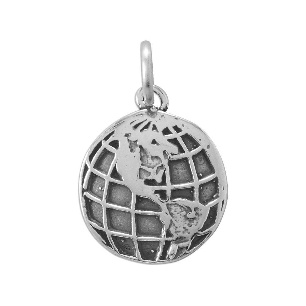 World Traveler! Oxidized Globe Charm