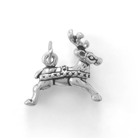 Shine Bright! Oxidized 3D Reindeer Charm