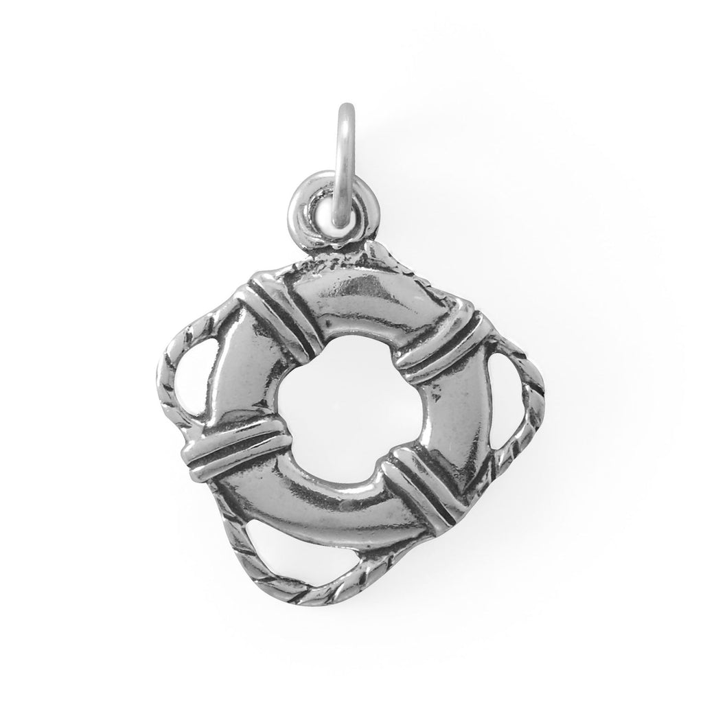 Oxidized 3D Ahoy Matey! Life Buoy Charm