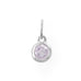 Rhodium Plated Round CZ Birthstones Charm (January-December)