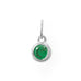 Rhodium Plated Round CZ Birthstones Charm (January-December)