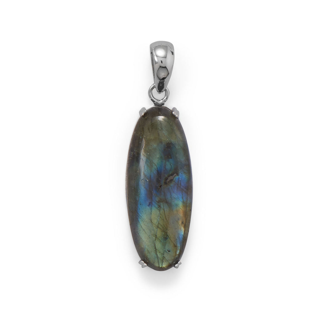 Large Oval Labradorite Pendant