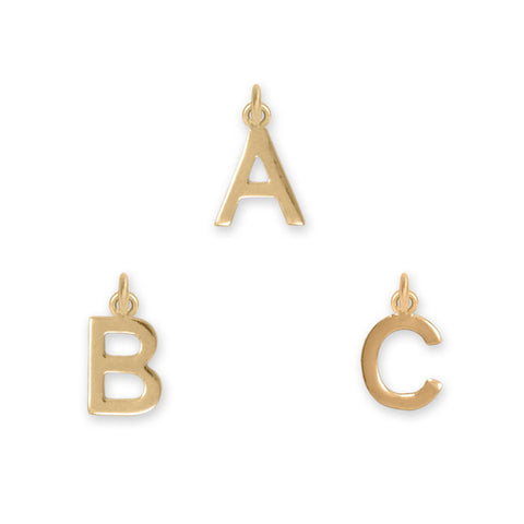 14 Karat Gold Plated Polished Letter Charm (A-Z)