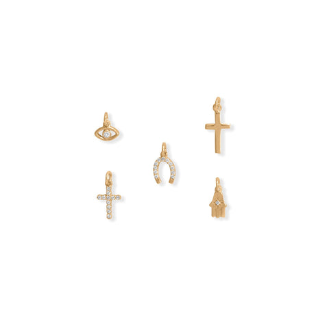 14 Karat Gold Plated "Spirit" Charm Set