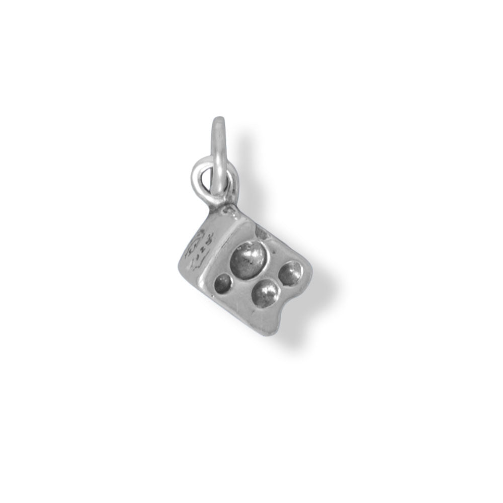 Oxidized 3D Cheese Wedge Charm