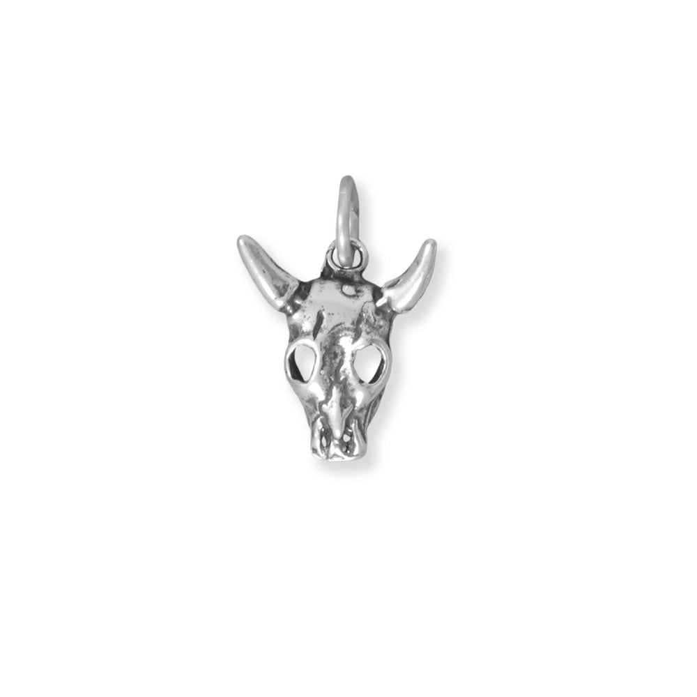 Oxidized 2D Southwest Steer Skull Charm