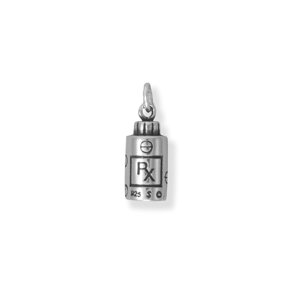 Oxidized 3D Medicine Bottle Charm