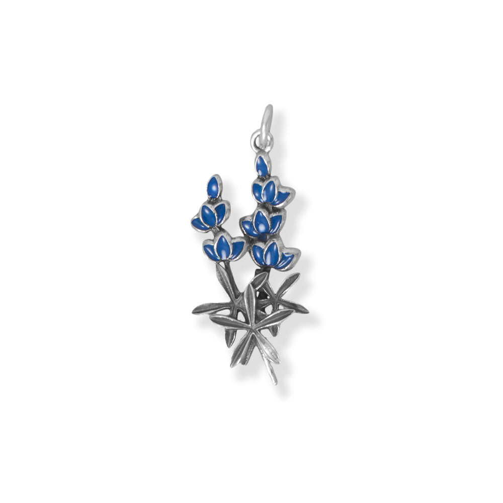 Oxidized Enamel Bluebonnet Charm