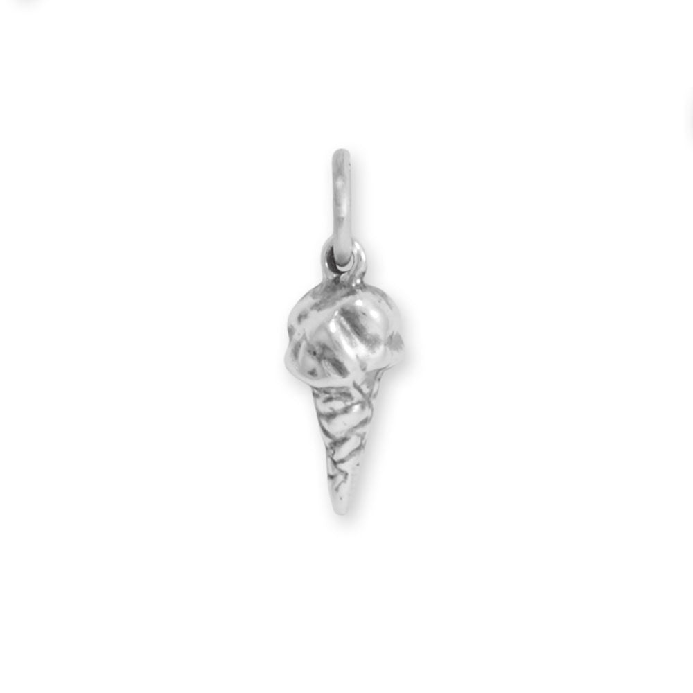 Oxidized 3D Ice Cream Cone Charm