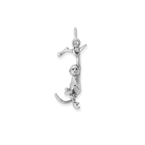 Oxidized 3D Playful Monkey Charm